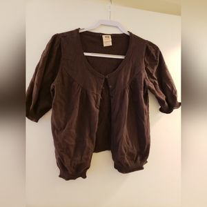 Faded Glory short sleeve brown cardigan